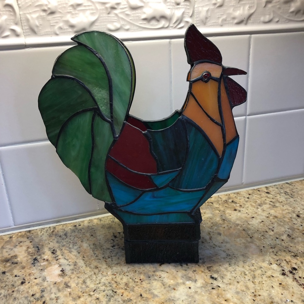 Pier 1 Stained Glass Rooster- Multicolor